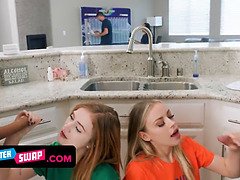 Two Passionate Stepdaughters Decide To Seduce Their Stepdads And Swallow Their Cum