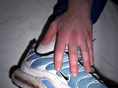 Amateur sneakers fetish stud fucked by BF after cock sucking