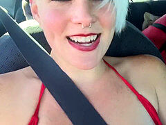 super hot Road Head, blow Job Doing 90 MPH on Highway: Outdoor bang-out Adventures #10