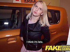 Kristy waterfall & Michael Fly in Fake Driving School: Big-ass blonde Czech babe fucks a chunky big dick