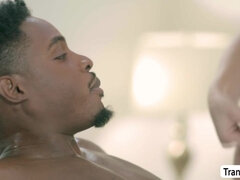 Tgirl masseuse Jade Venus analed by BBC
