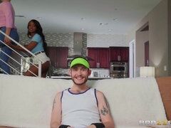 Stacked mom Ryan seduces her son's busty black GF named Jezabel