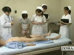 Subtitled CFNM Japanese mixed bathing group handjob