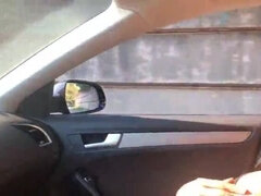 Culo, Tetas grandes, Mamada, Coche, Público