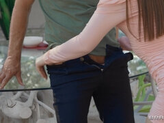 Tommy King gets face fucked behind her husband's back