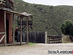 Canela Skin & Nacho Vidal cosplay as a rawhide-wearing, latin teen in HD porn