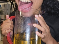 18, 흑갈색 머리, 커플, 입에 사정, 집에서 만든, 싸움, 노예, 청소년