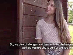 Public Agent Talia Mint in splendid public deepthroat and tear up challenge
