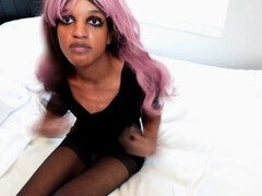 Ebenholts, Fötter, Ladyboy, Strumpbyxor, Shemale, Stockings