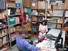 Latina teen thief busted and fucked by a security guard