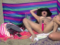Nude beach, upskirt, public nudity