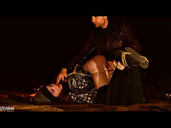 Real anal virgin gets tied up in the desert at night for anal and ass to mouth fingering and rough rowing - over here Brooke Johnson