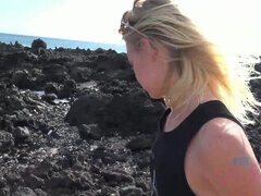 You love seeing her naked booty at the beach