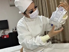 아마추어, 아시안, 페티쉬, 글로브, 핸드잡, 간호사