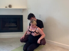 Stepson Helps Stepmom With Yoga And Stretches Her Twat
