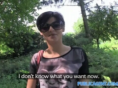 Hot short hair babe gets fucked in car for cash and a cumshot