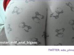 Turkish MILF with Big Ass Masturbates in Pajamas - Anal Disclosure