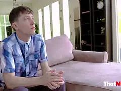Dark haired big titted hot cougar seduces teenage boy with her boobs- Melissa Lynn