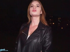 Public Agent Katarina Rina Fucked Doggystyle At Night in the Woods