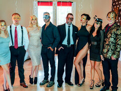 Blondi, Ruskeahiuksinen, Ryhmä, Käsihoito, Maski, Orgiat, Juhlat, Ratsastaa