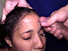 Paola Throat again, then cumshot on face, then throat again!
