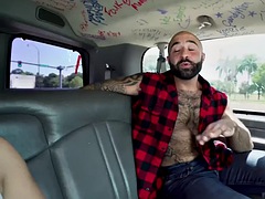 Str8 BBC stud bareback fucks hairy ass in van for 4 cash