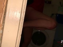 Step-sister was caught by stepbro for masturbation in the shower and he