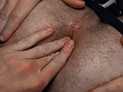 Dominant stud fucks his submissive and cums on his anal hole