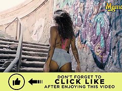(Venus Afrodita & Miguel Zayas) Tanned Latina Takes It Hard From Soldier On The Stairs Of A Bridge