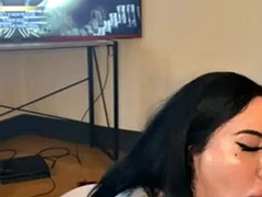 Big titted Latina sucks a BBC while playing on PS