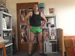 Sexy sprinter in tight shorts enjoys amazing gay fun with sex toys