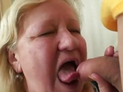Immature dude fucks boobalicious chubby-faced grandmother
