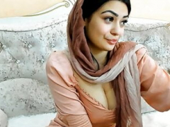 Bigtitted Arab Chick Fingers Her Shaggy Snatch