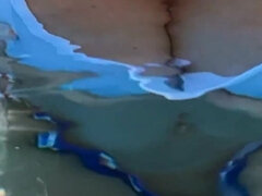 ブロンド, カップル, 露出狂, 人妻の, プール, 一人, オッパイの, 妻