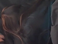 Enthousiasteling, Grote kont, Bruinharig, Stel, Sperma shot, Sokken, Student