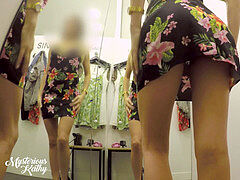 spycam CAMERA IN THE WOMEN'S FITTING room - UPSKIRT NO underpants
