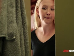 Blond, Sperma in gezicht, Gezin, Natuurlijke tieten, Tiener, Tieten likken