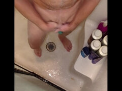 Balddaddy Taking a Shower and Playing with My New Medium Anal Toy, Pissing in Shower Balddaddy2