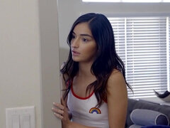 Slaapkamer, Blond, Bruinharig, Bedriegen, Sperma in gezicht, Likken, Trio, Tieten likken