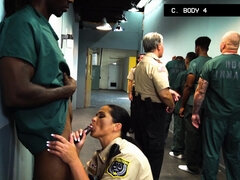 Kukk suging, Brunette, Bakfra, Ansiktssperm, Runke, Hd, Latina, Politi