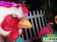 Leya Falcon feeds her BBC Anal creampie to her chicken cuck
