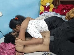 Dormitorio, Pareja, Novia, Hd, Casero, Indio, Besar, Hermanas