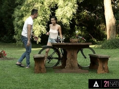 Twenty one naturals - bike rail afterglow - nicole loves sensual feet wank leads to strong outdoor porno