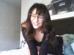 Pompino, Brunetta, Occhiali, Sega, Rasata, Ragazza, Tette, Webcam