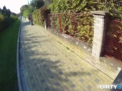 Dirty Flix - Blonde cutie tricked into outdoor sex