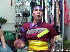 Chica, Dormitorio, Universidad, Ébano, Grupo, Afeitado, Nalgadas, Tatuaje