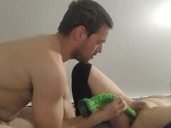 Hardcore assfucking with a massive cum shot, skincare fun, and toys