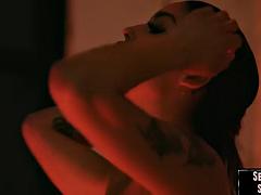 Bigass horny babe cockriding her lover