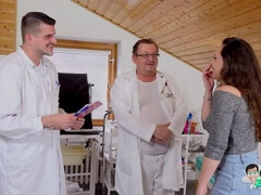 Shy big busty 18yo Muslim girl Zeynep Rossa examined by two perverted gynecologists