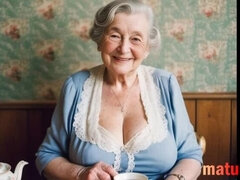 가슴이 큰, 거대한, 나이든, 밀프, 엄마, 젖꼭지, 쳐진 젖가슴, 젖가슴